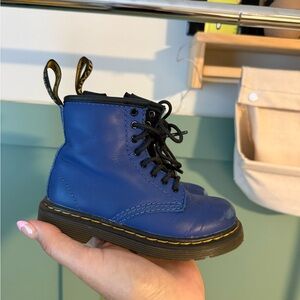 Doc Marten Blue Leather Lace-Up Boots